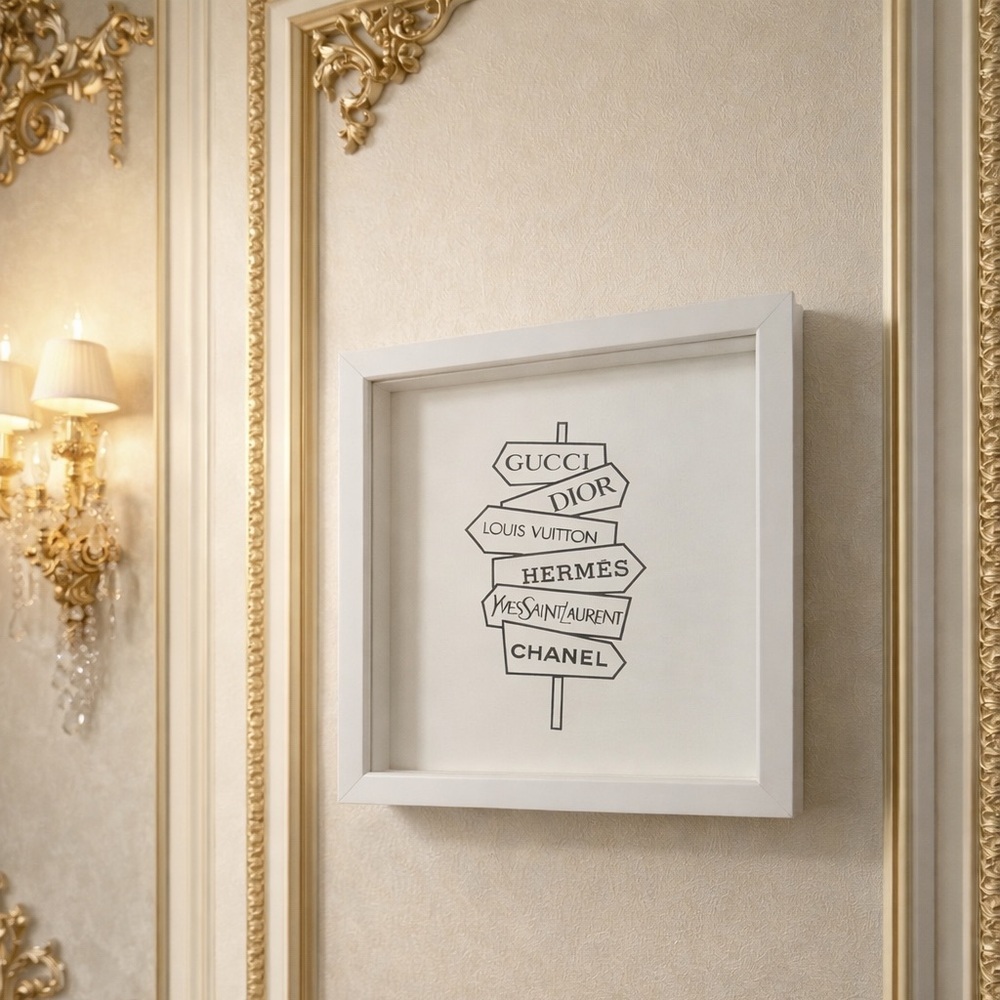 Designer Wall Art in White Frame